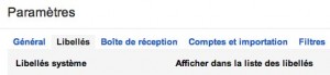 Gérer les libelle dans les paramètres généraux gmail