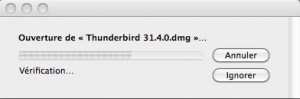 Ouverture du fichier d'installation Thunderbird