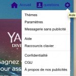 Fenêtre des paramètres YahooMail