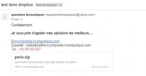 Réception de l'email avec la pièce jointe