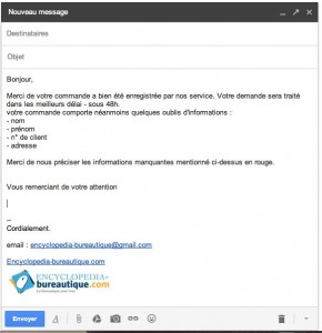 Réponse standard insérée dans votre mail Gmail