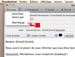 Envoyer un emailing avec mailmerge