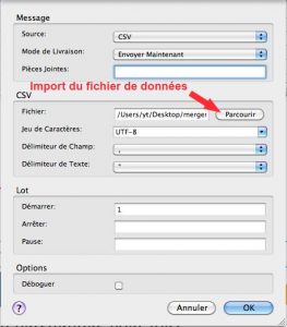 Ajouter un fichier données sous Mailmerge pour un emailing