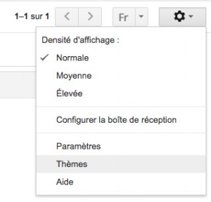 Accès à la configuration des thèmes