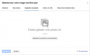 importer une photo pour changer l'arrière plan de Gmail