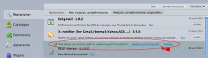 redémarrer Thunderbird pour finir l'installation de MergeMail