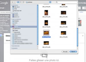 Sélection de la photo sur votre ordinateur