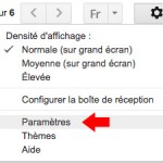 Accès aux réglages des paramètres de gmail