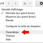 Accès aux réglages des paramètres de gmail