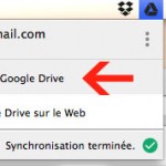 Menu d'accès au dossier Google drive