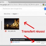 Drive vous indique la réussite de l'importation du fichier