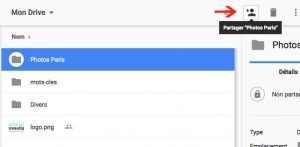 Bouton de partage de dossiers