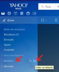 Créer un dossier sous yahoo