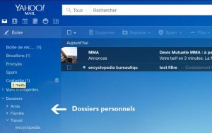 Organisation de vos dossiers de votre messagerie YahooMail