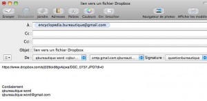 Lien de votre fichier partagé sous dropbox