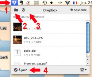 fenêtre dropbox sous mac