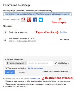 Restrictions de partage fichier avancé