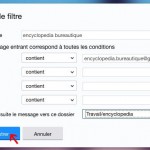 valider la création filtre yahoo