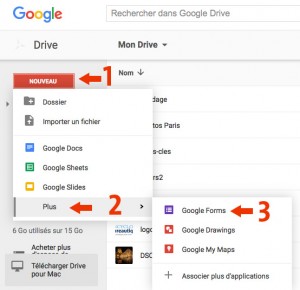 Accédez à Google Form< avec Drive