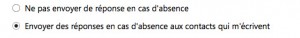 Activer le message d'absence automatique automatique sous outlook