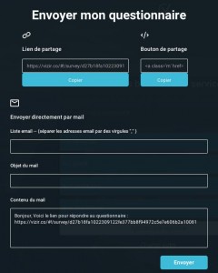 publier et partager un questionnaire sur un site ou sur un média social