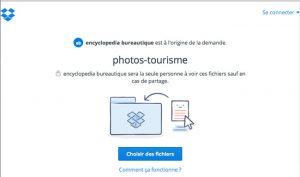 Choisir des fichiers pour les transmettre lors d'une demande de fichier avec Dropbox