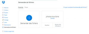 gestionnaire de demande de fichiers dropbox