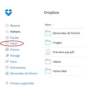 Ou trouver Paper dans votre compte Dropbox ?