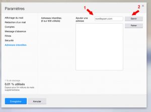 bannir une adresse mail sous yahoomail