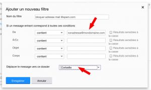 Filtrer une adresse mail pour la mettre à la corbeille avec YahooMail