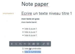 listes à puces et numérotées