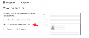 Afficher la lecture des emails sous Outlook