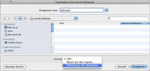 exporter un fichier adresse email thunderbird