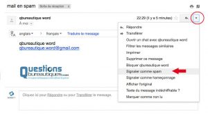 Mettre un email en spam sous gmail