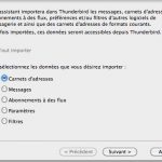 Choisir quel type de fichier vous importer : un carnet d'adresse