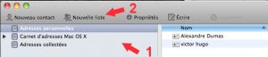Carnet adresses. Thunderbird créer une liste diffusion.