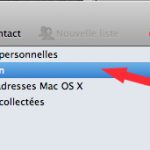 Choisir une liste de contacts