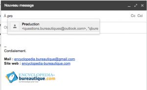 Gmail groupe de contacts dans un email