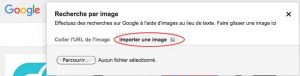 importer une image sous google image