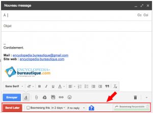 Bouton Send Later Gmail