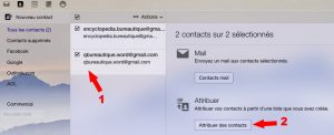 Ajouter des contacts à liste yahoomail