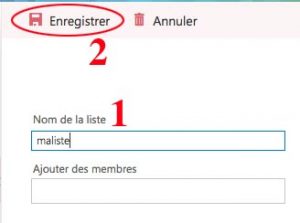 Créer liste de contacts outlook