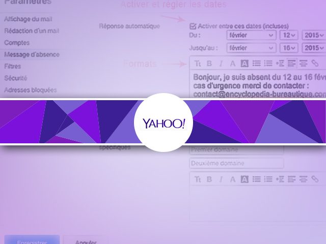 Créer un message d’absence automatique sous YahooMail