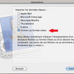 importer un fichier mbox