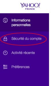 Sécurité du compte Yahoo