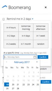 calendrier Boomerang Outlook