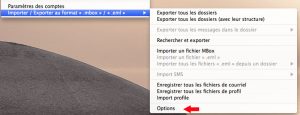 Personnaliser les options d'exportations des emails