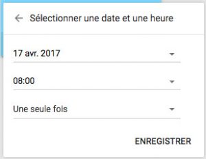 Sélectionner une date et la fréquence des rappels