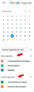 Les agendas Google