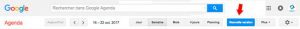 Bouton pour activer la mise à jour vers Google Agenda 2017